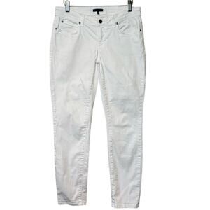 Eileen Fisher Skinny Organic Cotton Ankle Denim Jeans Summer White Women’s Sz 4